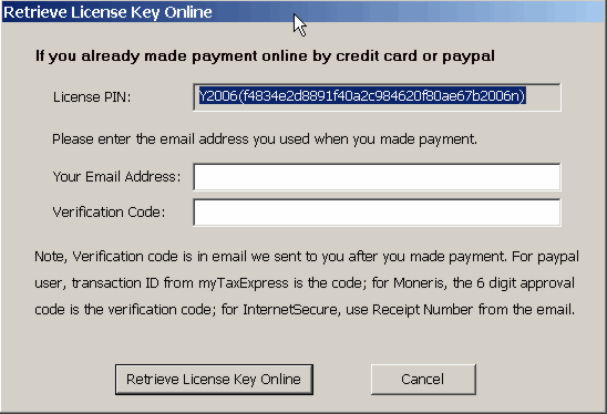 Retrieve License Key Online