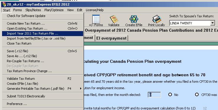 Import Last Year Return File