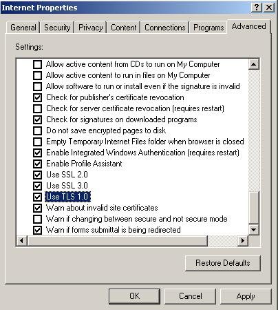 enable TLS